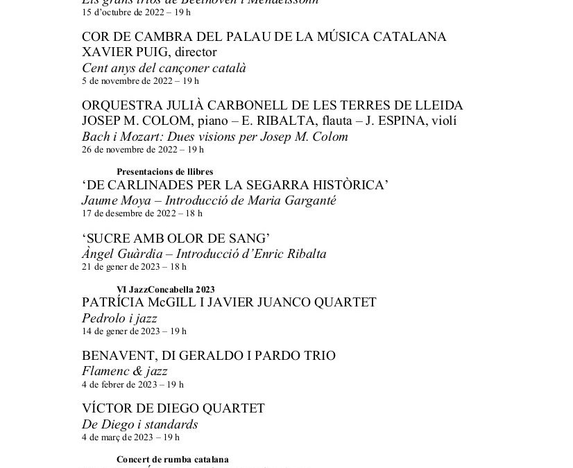 22/09/2022 Presentació de la vuitena temporada d’activitats culturals al Castell