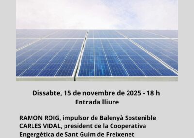 15/11/2025 ‘Sobirania energètica: estalvi i llibertat per als nostres pobles’